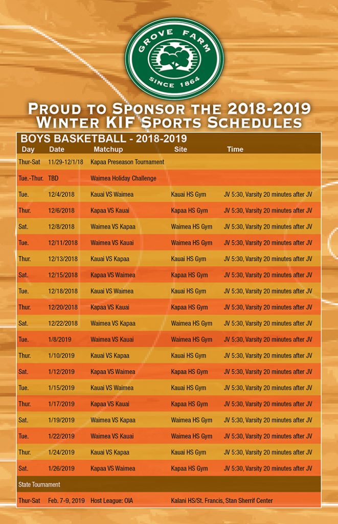 KIF Winter Sports Schedule Kauai Family Magazine