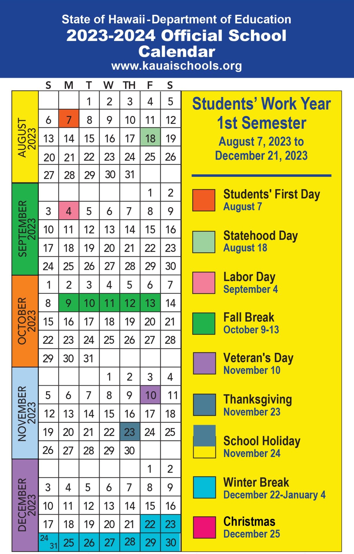 Hawaii Public School Calendar 2024 Anya Malory
