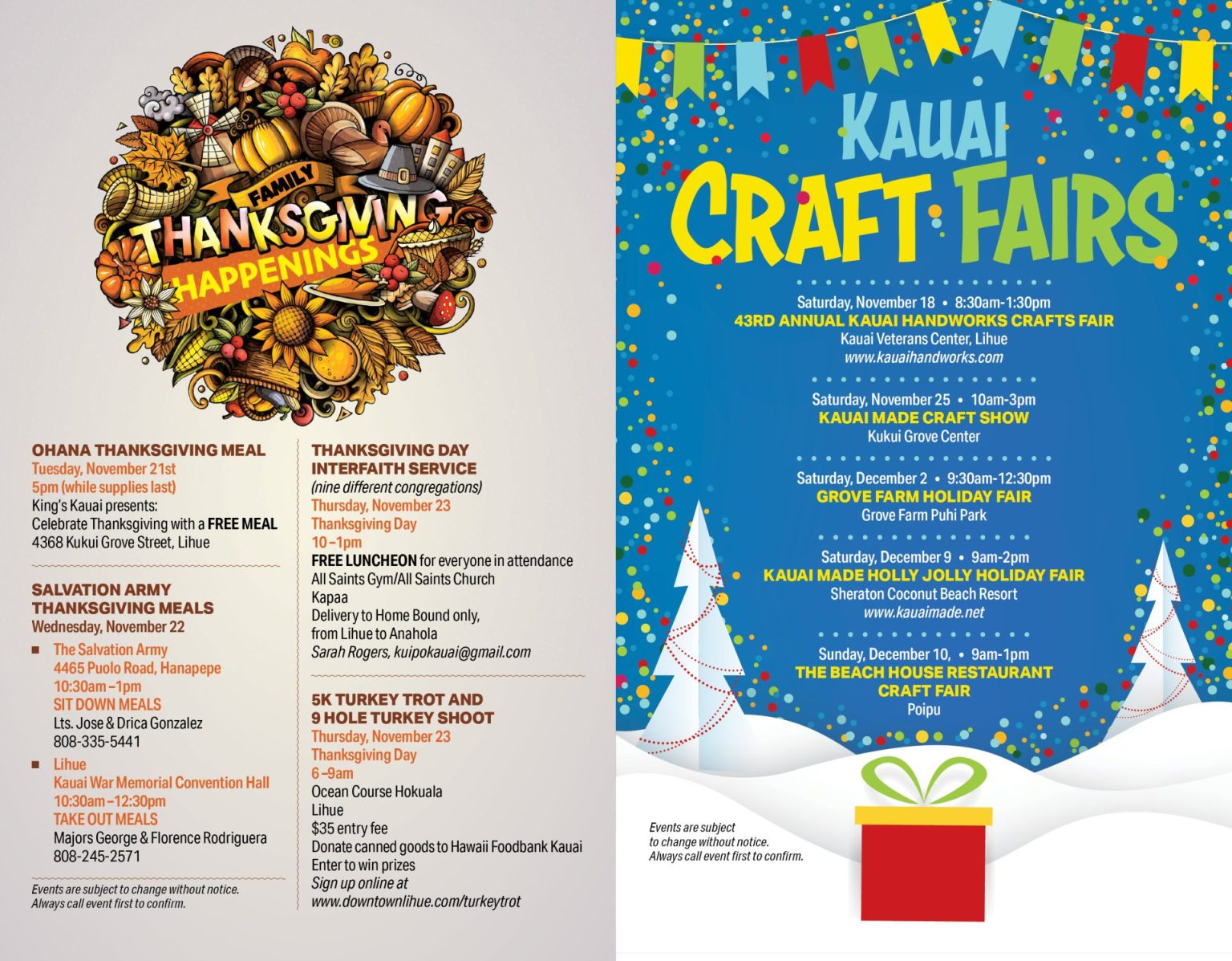 Thanksgiving Happenings and Kauai Craft Fairs Kauai Family Magazine